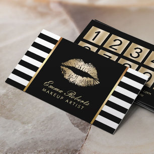 Cartão De Fidelidade Perfurador moderno da lealdade dos lábios Dourado