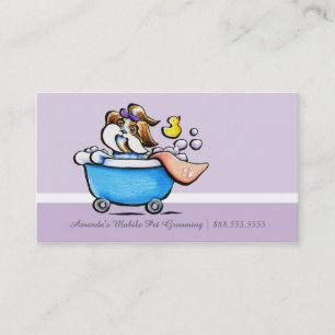 Cartão De Fidelidade Perfurador roxo móvel da lealdade de Shih Tzu do