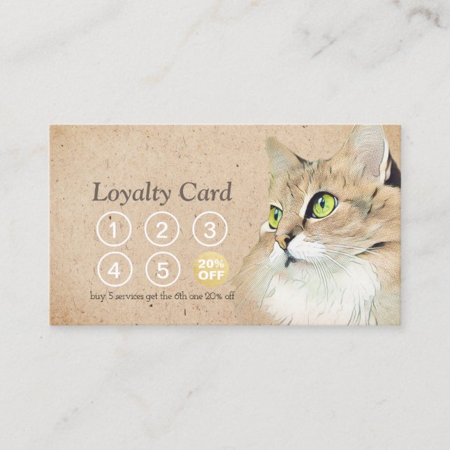 Cartão De Fidelidade Pet Care Sentando Banho e Alinhando Punch Lealdade (Frente)