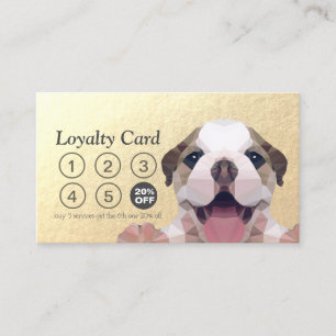 Cartão De Fidelidade Pet Care Sentando Banho e Alinhando Punch Lealdade