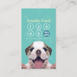 Cartão De Fidelidade Pet Care Sentando Banho e Alinhando Punch Lealdade