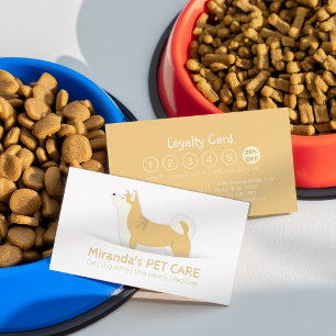 Cartão De Fidelidade Pet Care Sentando Banho e Alinhando Punch Lealdade