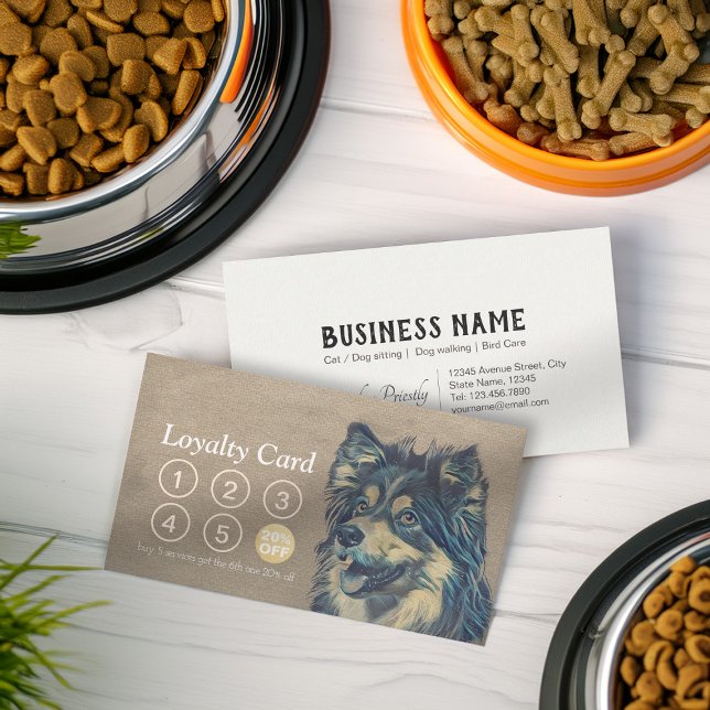 Cartão De Fidelidade Pet Care Sentando Banho e Alinhando Punch Lealdade (Criador carregado)