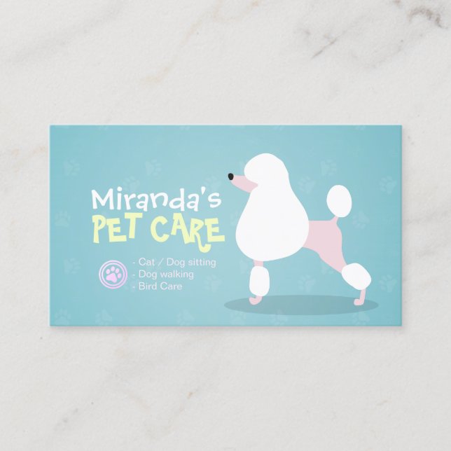 Cartão De Fidelidade Pet Care Sentando Banho e Alinhando Punch Lealdade (Frente)