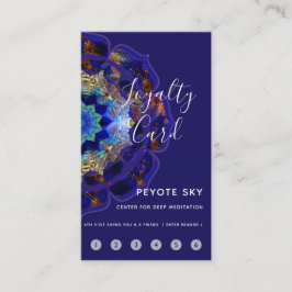 Cartão De Fidelidade Peyote Sky Mandala Metafísico Azul Marinho