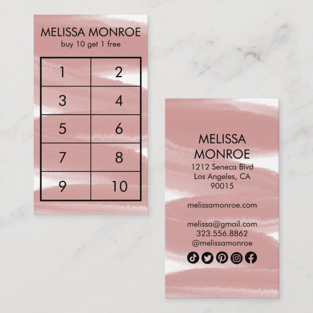 Cartão De Fidelidade Pinta Tinta Tinta Escopa Traço Cano Aquarela Socia (Frente/Verso)