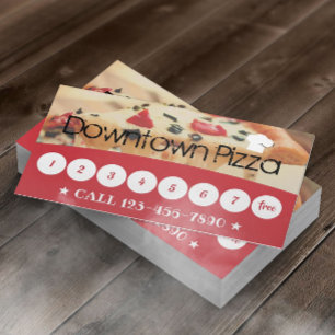 Cartão De Fidelidade Pizza Pasta Restaurante Personalizado Lealdade de