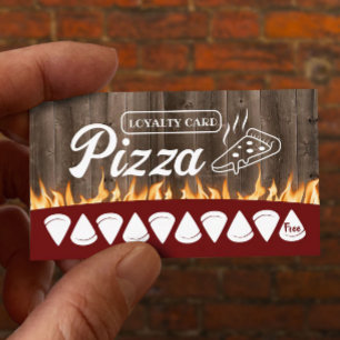 Cartão De Fidelidade Pizza Pasta Restaurante Rústica Madeira
