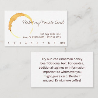 Cartão De Fidelidade Placa de Almofada de Xícara de Café