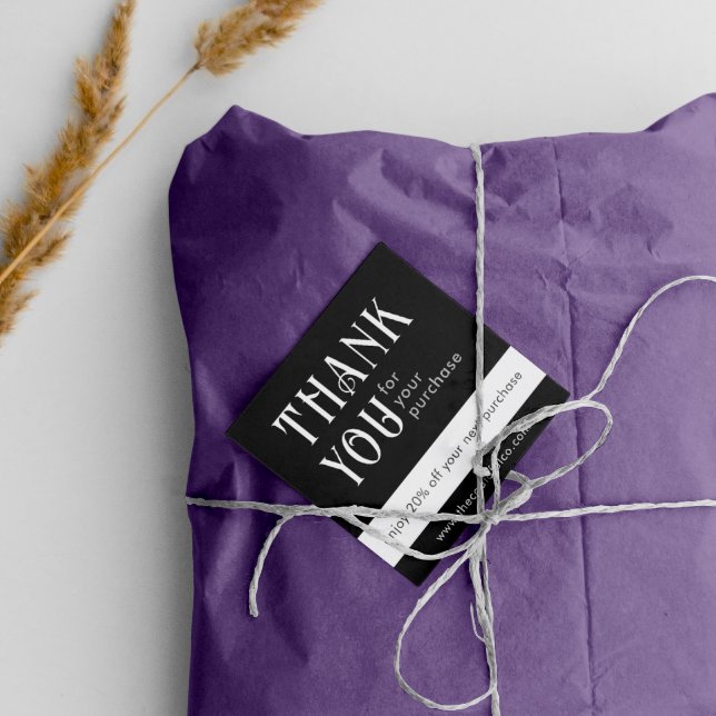 Cartão De Fidelidade Placa de desconto em quadrado preto (Criador carregado)