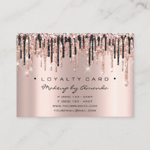 Cartão De Fidelidade Placa de Lealdade 6 Punch Makeup Artist Heart Rosa