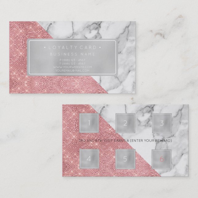 Cartão De Fidelidade Placa de Loyality 6 Punch Customer Beauon Lábios (Frente/Verso)