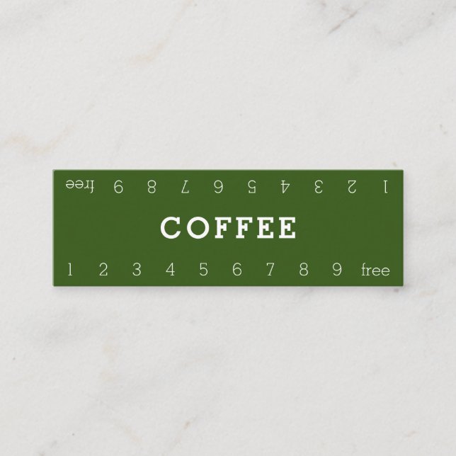 Cartão De Fidelidade Placa de recepção de café com número duplo simples (Frente)