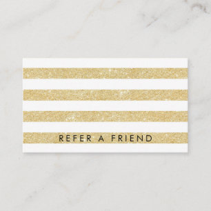 Cartão De Fidelidade Placa de Referência de Glitter Dourado Glam Moder