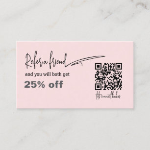 Cartão De Fidelidade Placa de Referência de Nail salon de Código QR Cor