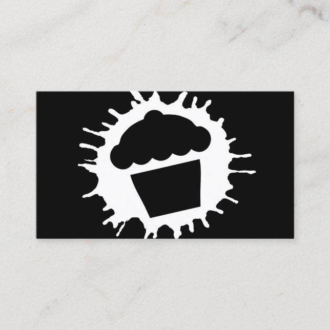 Cartão De Fidelidade placa ponteiro preto do cupcake splatz (Frente)