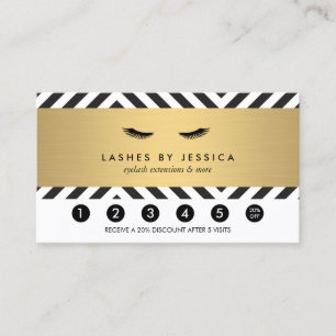 Cartão De Fidelidade Placa Punch de Lealdade Padrão Negrito Glam Eyelas