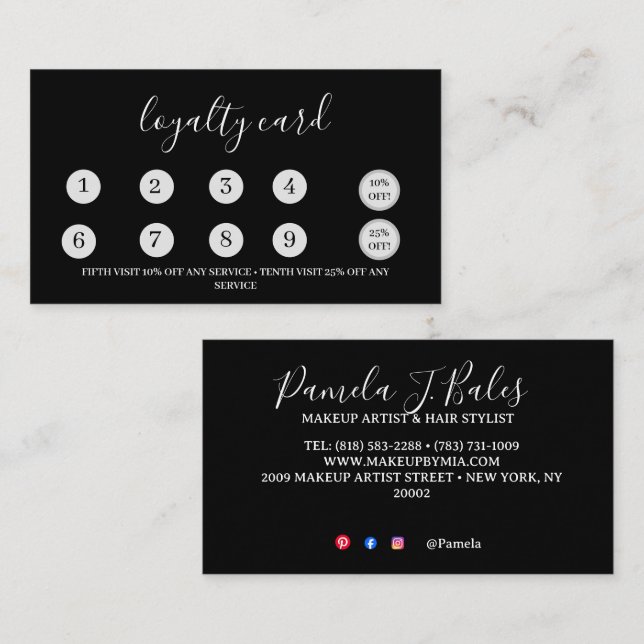 Cartão de Fidelidade Plano 3,5" x 2,0" (Frente/Verso)