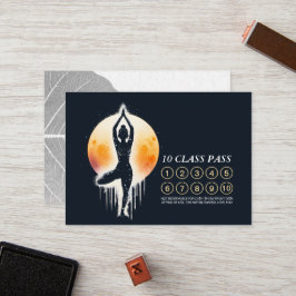 Cartão De Fidelidade Pose 10 Classe Passe do Instrutor de Meditação de
