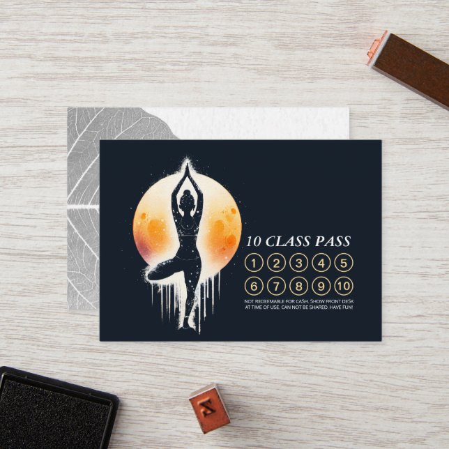Cartão De Fidelidade Pose 10 Classe Passe do Instrutor de Meditação de  (Frente/Verso In Situ)