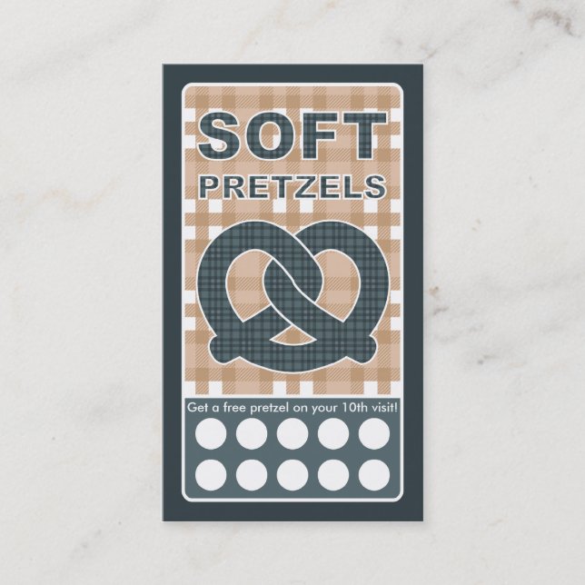 Cartão De Fidelidade pretzel da xadrez (Frente)
