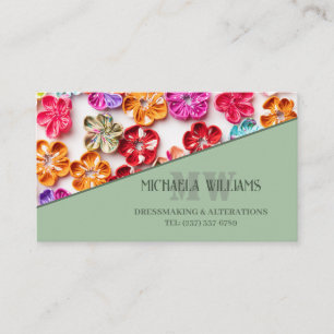 Cartão De Fidelidade Primavera tecido com costura manual Flores multico