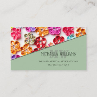 Cartão De Fidelidade Primavera tecido com costura manual Flores multico