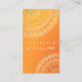 Cartão De Fidelidade Professor de Meditação Yoga Dourado Mandala Loyalt