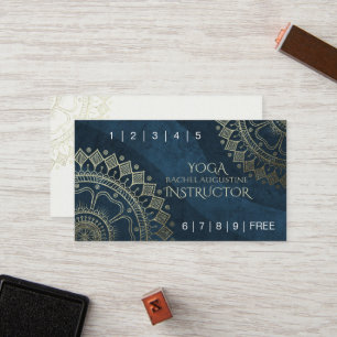 Cartão De Fidelidade Professor de Meditação Yoga Dourado Mandala Loyalt