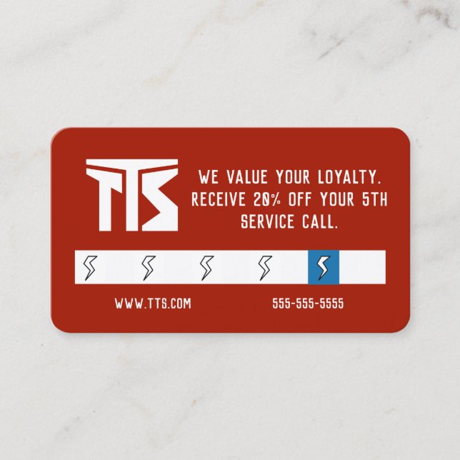 Cartão de Fidelidade Profissional de Construção (Frente)