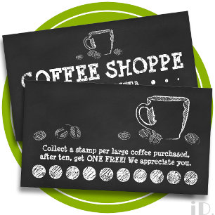 Cartão De Fidelidade Programa da lealdade do GIZ do COPO de CAFÉ