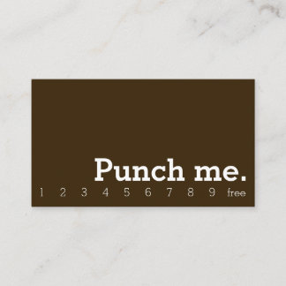 Cartão De Fidelidade Punch Me Simple Dark Loyalty Coffee Punch-Card