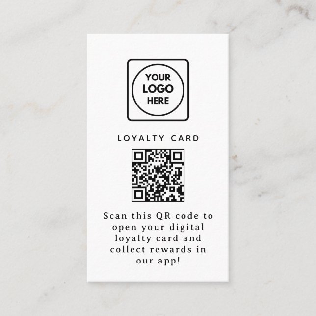 Cartão De Fidelidade QR Virtual | Link de Negócios de Recompensa Digita (Frente)