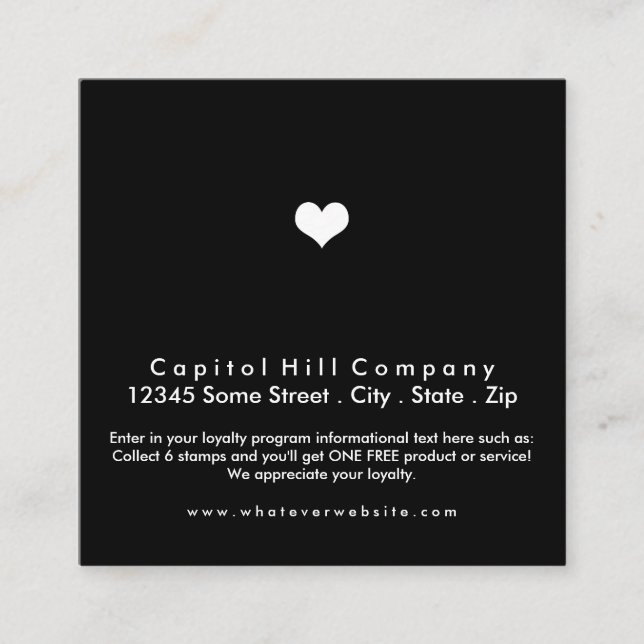 Cartão De Fidelidade quadrado de lealdade (Frente)