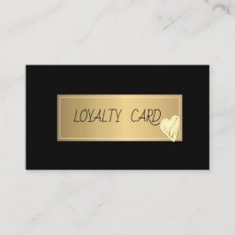 Cartão De Fidelidade Quadro profissional elegante moderno, preto Dourad