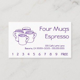 Cartão De Fidelidade Quatro Mugs