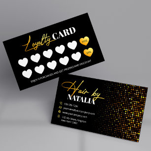 Cartão De Fidelidade Recompensa Estilo Dourado Preto Brilhante para Cab