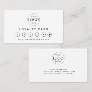 Cartão De Fidelidade Recompensa Mínima do Logotipo Comercial 6 Punch