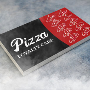 Cartão De Fidelidade Restaurante Pizza & Pasta Lealdade Preta e Vermelh