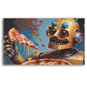 Cartão De Fidelidade robô feliz pizzeria com código qr