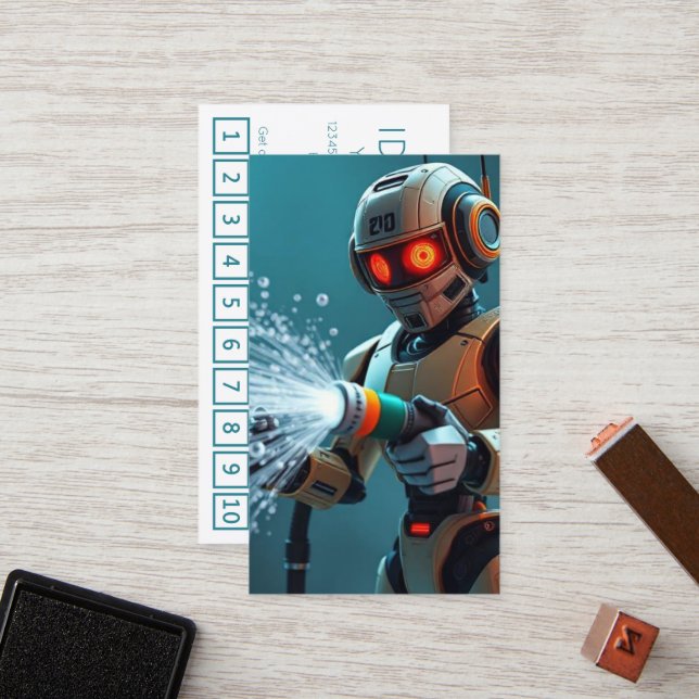 Cartão De Fidelidade ROBOT WASH customer loyalty punch card (Frente/Verso In Situ)