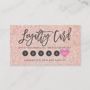 Cartão De Fidelidade Rosa Dourado brilho enredo cabelo cor-de-rosa