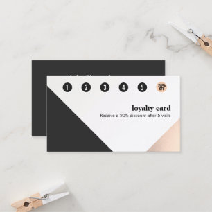 Cartão De Fidelidade Rosa Dourado, Preto Branco, Lealdade Geométrica 6
