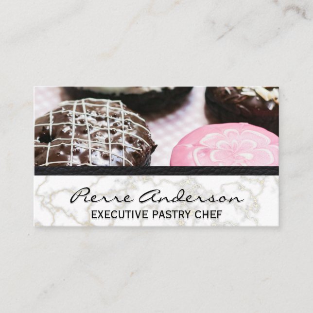 Cartão De Fidelidade Rosquinhas | mármore Dourado | Upholster couro (Frente)