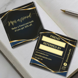 Cartão De Fidelidade Roteiro Amigo Dourado e Preto Refera