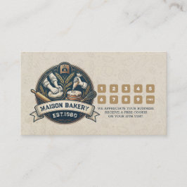 Cartão De Fidelidade Rustic Bakery Store Pastry Dessert Sweet Cake Shop