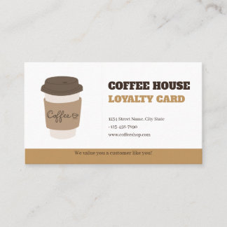 Cartão De Fidelidade Rustic Brown Minimalist Coffee Loyalty Card Templa