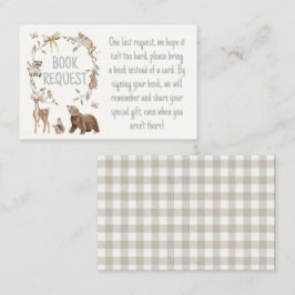 Cartão De Fidelidade Rustic Woodland Baby Shower Book Request Insert