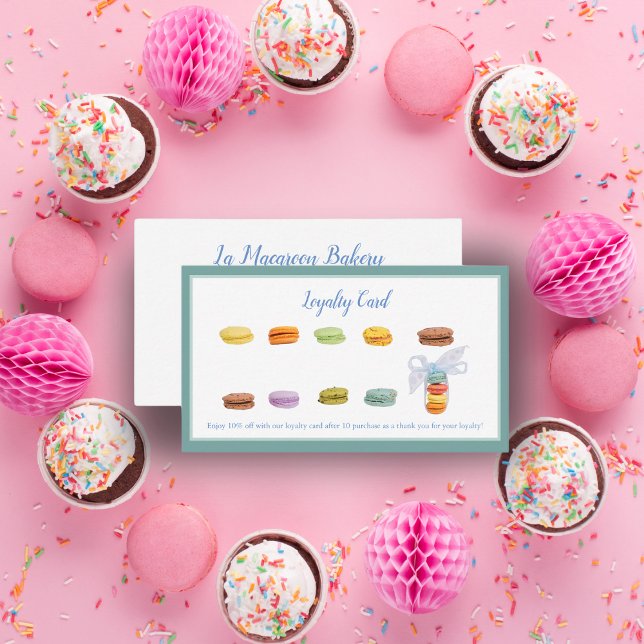 Cartão de Fidelidade Sabor da Padaria de Macarons  (Indulge in sweet rewards with our French Macaroon Flavor Loyalty!)