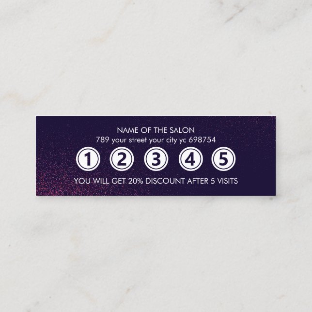 Cartão De Fidelidade Salão de Bela Abstrato Moderna (Verso)